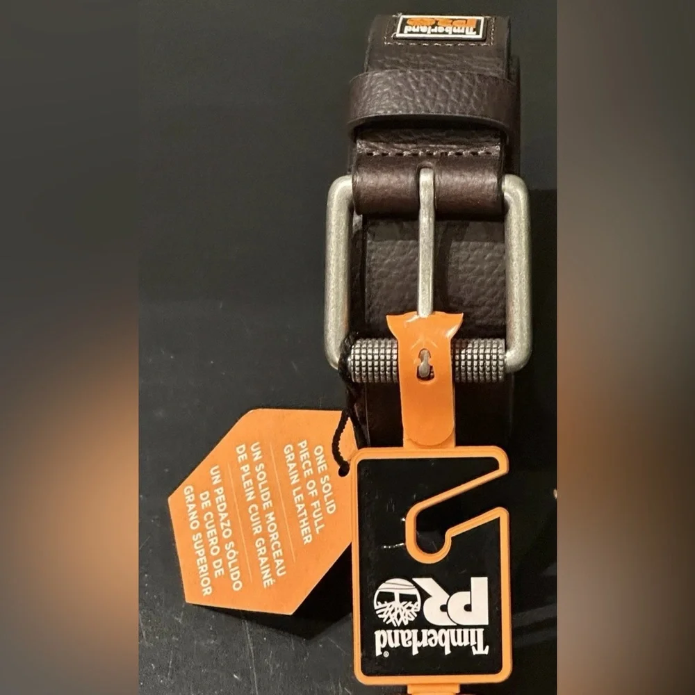 $125 NEW MENS 38-40 TIMBERLAND PRO JEANS BELT BROWN PEBBLE GRAIN 1 PIECE LEATHER